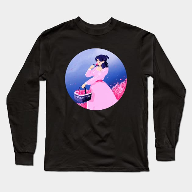 Rosy Eyes Long Sleeve T-Shirt by kjm.illustrations